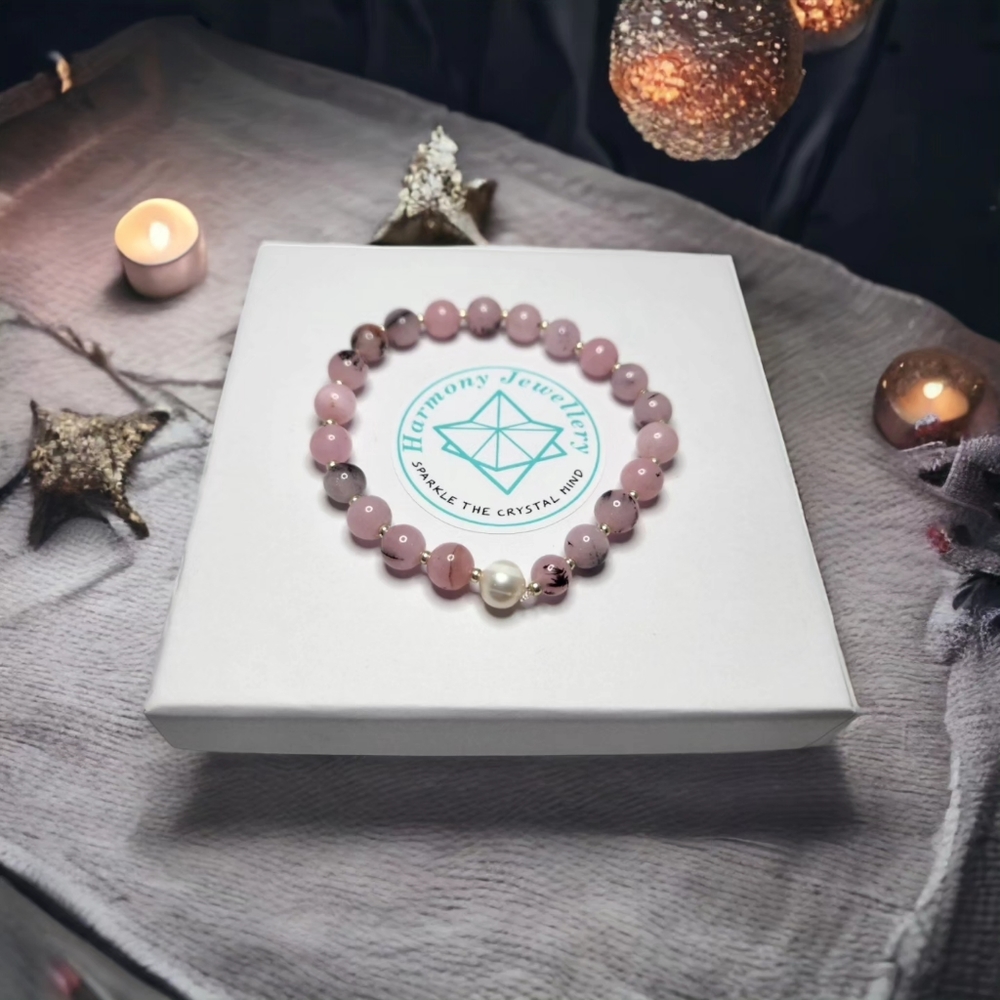 6 mm Pink Opal Freshwater pearl bracelet